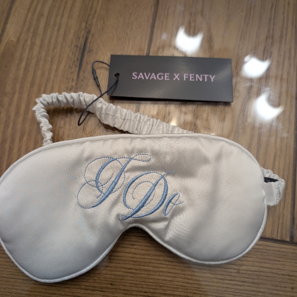 Savage X Fenty I Do" Satin Eye Mask One Size Haze White NWT